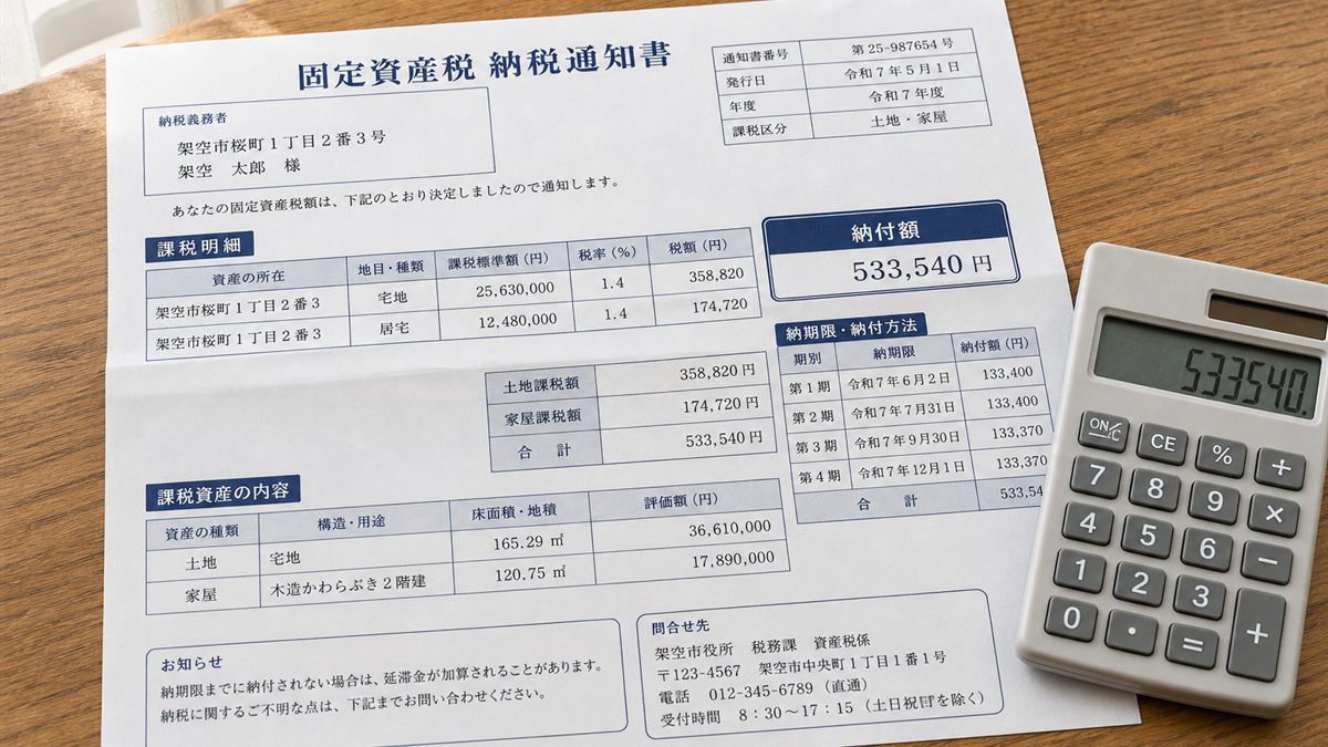 電卓と家計簿を置いた食卓