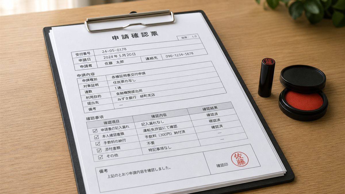 書類をはさんだバインダーと印鑑