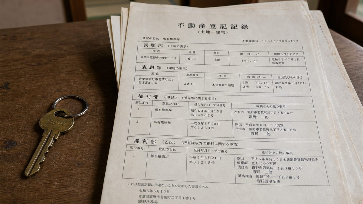 登記事項証明書と実家の鍵