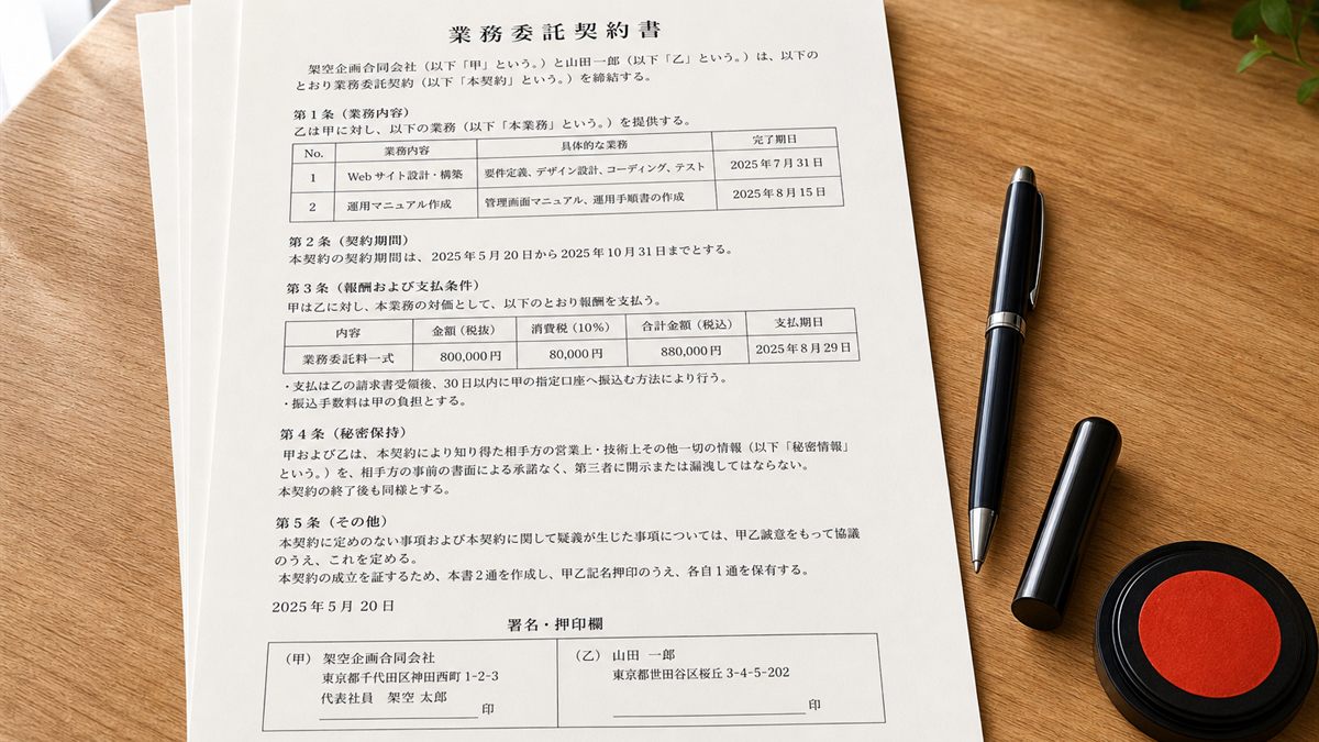 売買の書類とボールペン