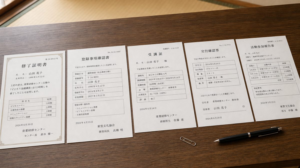 戸籍謄本や証明書を並べたところ