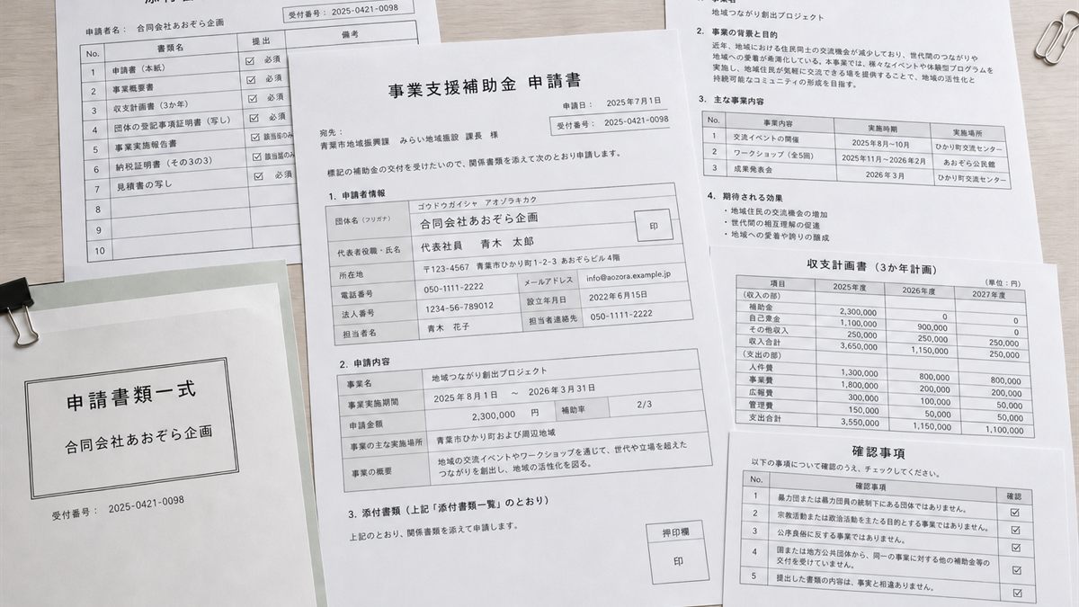 承認申請書と添付書類
