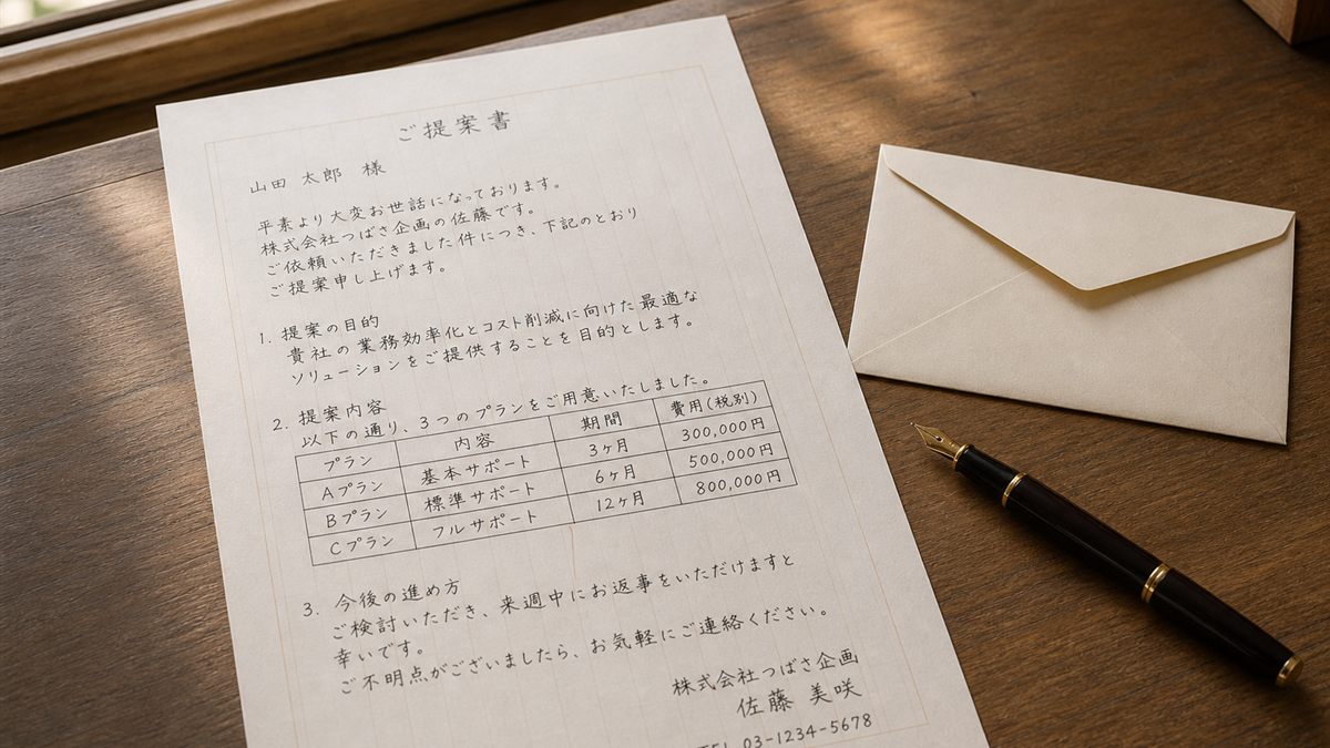 便箋に書きかけの遺言書と封筒