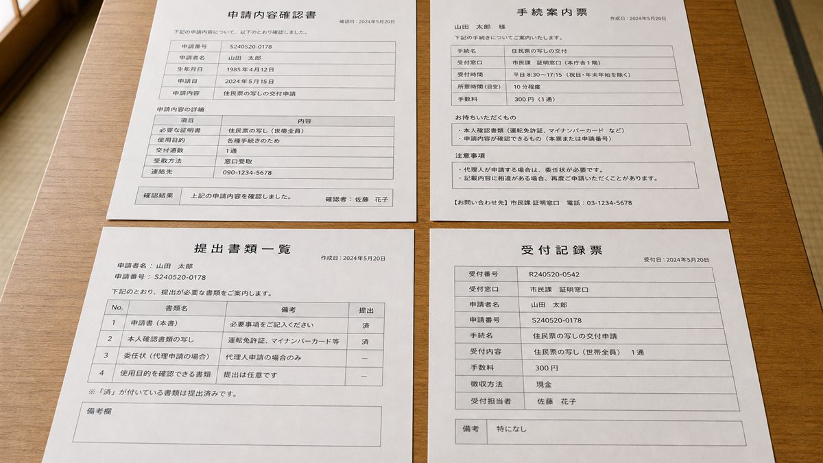 そろえた4種類の必要書類