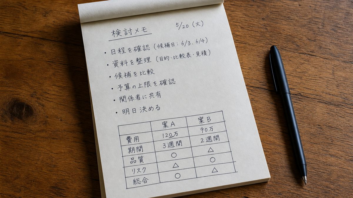 手続き先を書き出したメモ