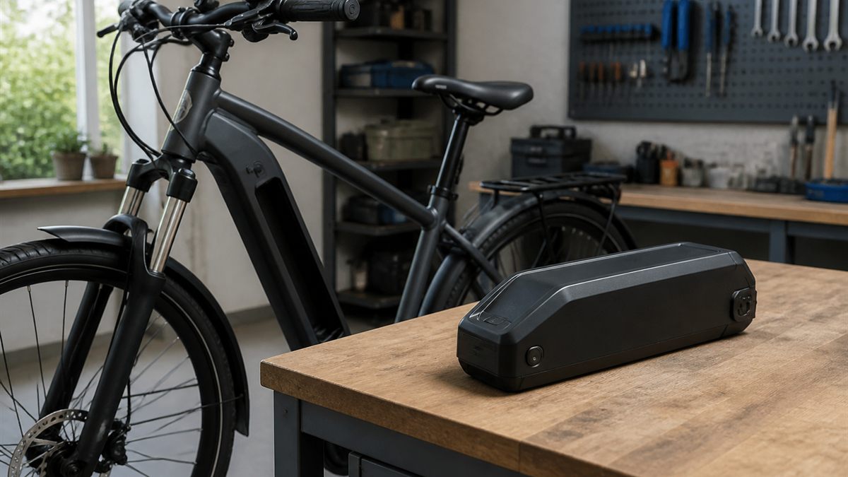 取り外した電動アシスト自転車のバッテリー