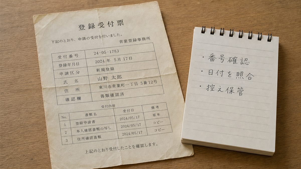 親名義の登録控えとメモ