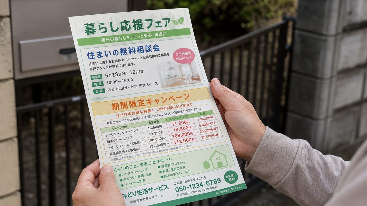 ポストに入っていた住まい関連のチラシ