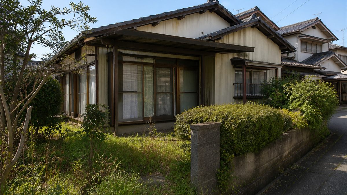誰も住まなくなった木造一戸建ての外観