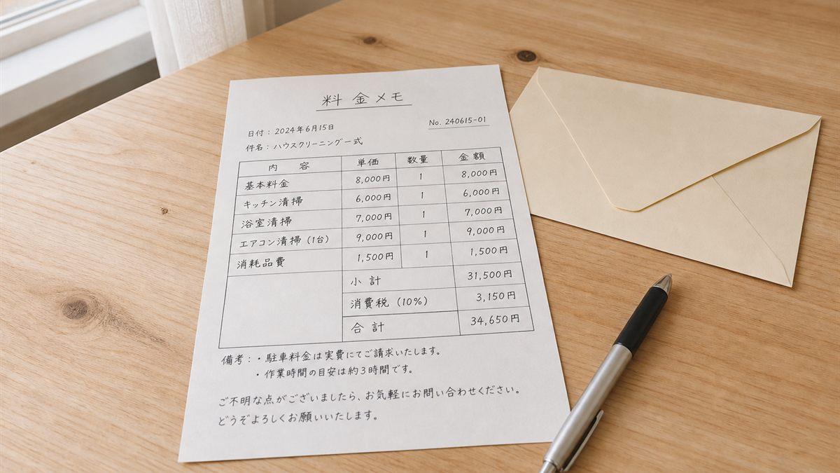 初穂料の封筒とペンを置いた机