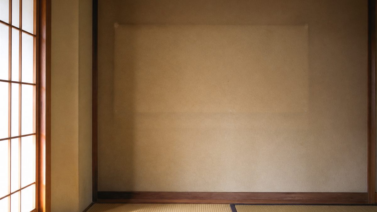 神棚を外したあとの壁に残る跡